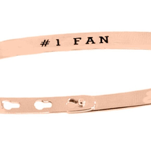 #1 Fan Adjustable Inscription 4mm Wide Bracelet - Picture 3 of 4